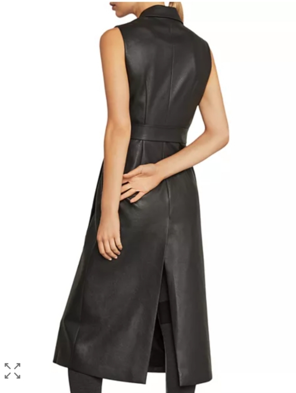 BCBG MaxAzria Draped Faux Leather Vest - Picture 2 of 10